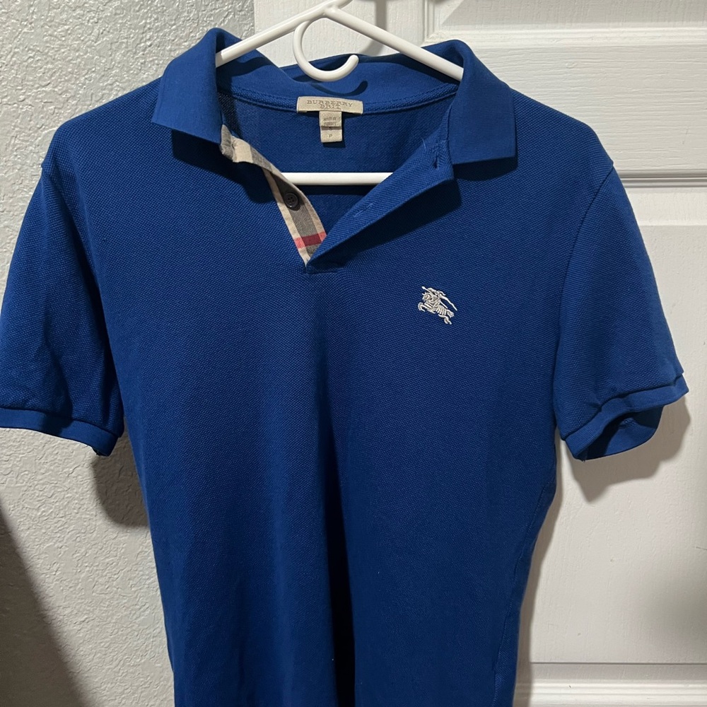 Burberry Blue Polo Shirt Classic Design